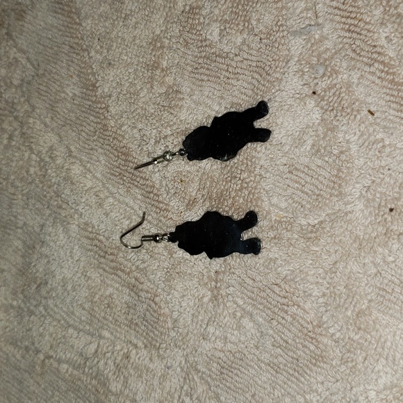 Handmade  Silver Winnie-the-Pooh dangle earrings - Picture 4 of 6